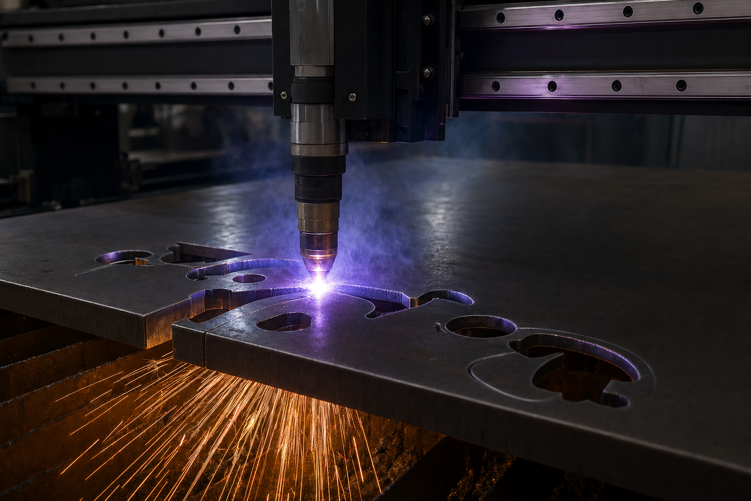 Plasma arc cutting plate.
